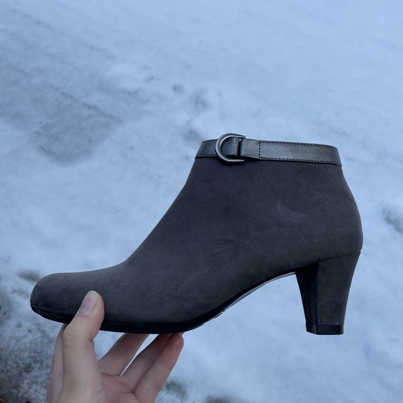 Grey Suede Ankle Boot Heels - Picture 7 of 7